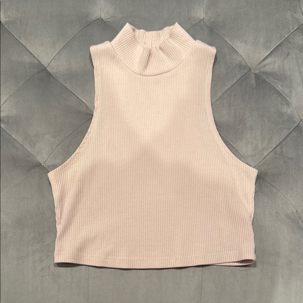 Sleeveless Ribbed Light Pink Top